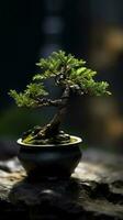 bonsai grön träd tapet bakgrund. ai genererad foto