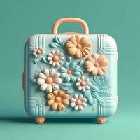 resväska för Semester och fritid resa destination, ai genererad foto