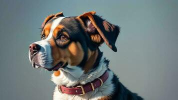 mode framåt- hund krage stjäla de strålkastare på nationell hund dag. ai genererad. foto