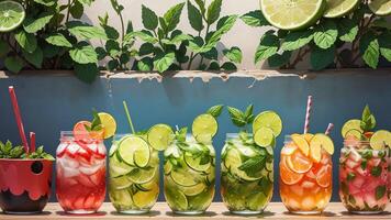 vibrerande mojito murare burk lock fira nationell mojito dag. ai genererad. foto