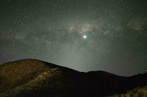 lihue cal nationell parkera, natt landskap, la pampa, argentina foto