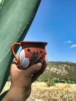 pulque en traditionell mexikansk dryck från de maguey växt, rotad i natur foto