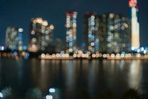abstrakt fläck bokeh stad natt lampor foto