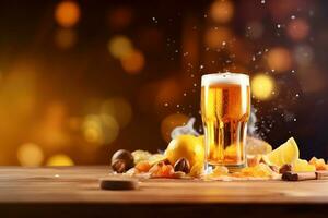 öl med nötter och citron. internationell öl dag. foto