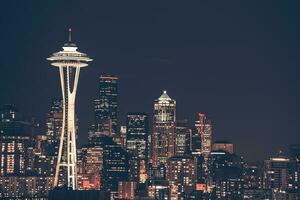 seattle stad horisont foto