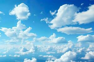 blå himmel och vit moln bakgrund. ai genererad foto