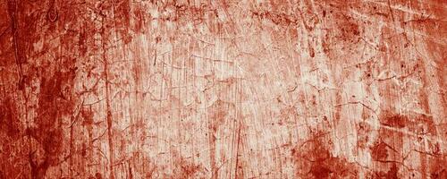 panorama- röd vägg grunge textur. abstrakt skrämmande betong, Skräck cement för bakgrund. foto