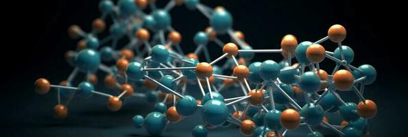molekyler i lättnad - en 3d utforskning in i de värld av vetenskap. vetenskaplig bakgrund foto
