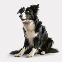 gräns collie ras hund isolerat på en ljus vit bakgrund foto