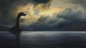 nessie, de berömd sjö monster av loch ness i skottland foto