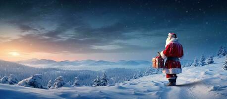 illustration av jul bakgrund, ai genererad foto