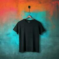 illustration av en enkel t-shirt mockup, ai genererad foto