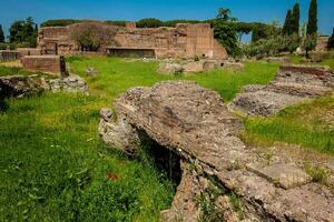 detalj av de ruiner på de domus augustana på palatin kulle i rom foto