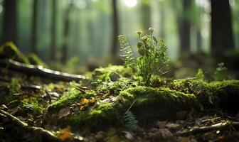 naturlig begravning grav i de skogen. ai genererad foto