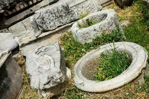 detalj av de gammal ruiner på de roman agora belägen till de norr av de akropol i aten foto