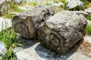 detalj av de gammal ruiner på de roman agora belägen till de norr av de akropol i aten foto