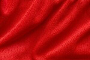 röd sporter Kläder tyg fotboll skjorta jersey textur bakgrund foto