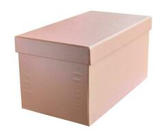 attrapp rosa låda isolerat på vit bakgrund foto