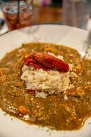 cajun maträtt kräfta etouffee foto