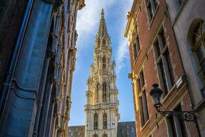 stor plats i gammal stad Bryssel, belgien stad foto