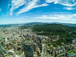 Flygfoto över Taipei i Taiwan