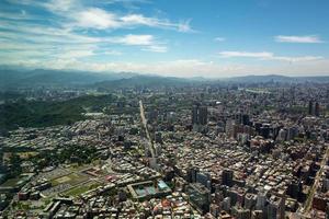 Flygfoto över Taipei i Taiwan