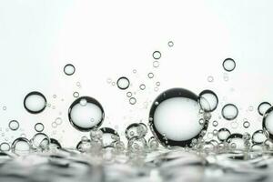 luft bubblor vatten stänk. generera ai foto