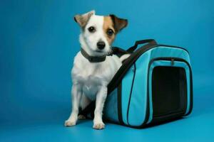 hund resa sällskapsdjur väska. generera ai foto