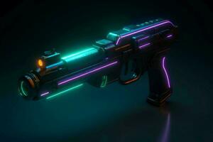 neon pistol pistol. generera ai foto