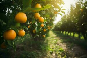 orange träd odla. generera ai foto