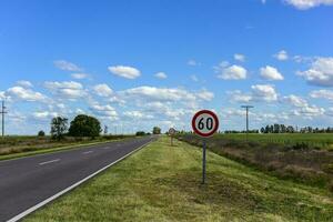 rutt korsning de pampas landskap, Argentina foto