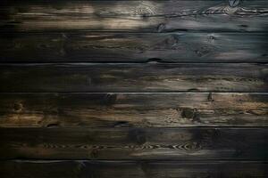 grunge mörk gammal trä textur bakgrund ai genererad foto