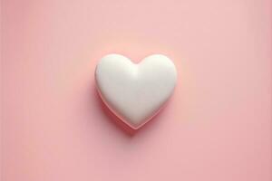 hjärta på rosa bakgrund. känsla Lycklig med kärlek. valentine dag begrepp. generativ ai. foto