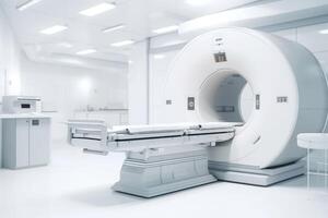 ct skanna. magnetisk resonans avbildning maskin. datoriserad axial tomografi skanna. röntgen beräknad katt medicinsk och vetenskap Utrustning. generativ ai foto