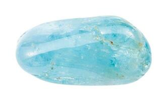 tumlade akvamarin blå beryll pärla sten isolerat foto