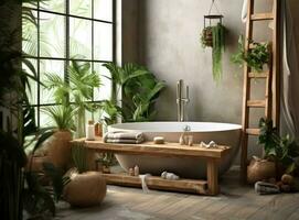 modern badrum naturlig design foto