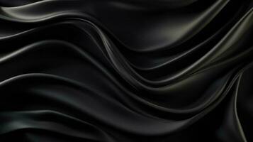 abstrakt svart bakgrund lyx trasa eller flytande Vinka eller vågig veck av grunge silke textur satin sammet material kopia Plats foto