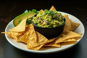 guacamole nachos. generera ai foto