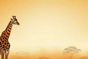 giraff afrikansk savann. generera ai foto