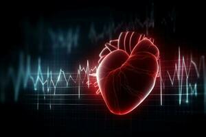 hjärta kardiogram. generera ai foto