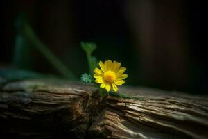 gul blomma trä. generera ai foto