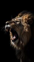 arg lejon rytande och laddning bild generativ ai foto