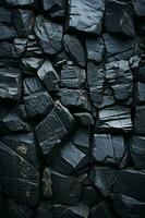 svart sten vägg textur bakgrund. ai generativ foto