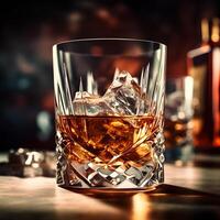 whisky i glas ai genererad foto