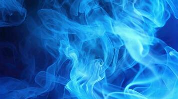 neon blå rök bakgrund ai genererad foto