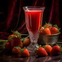 jordgubb juice ai genererad foto