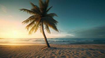 kokos träd på de strand ai genererad foto