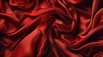 röd silke bakgrund ai genererad foto
