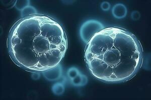 celler med kärna . genomskinlighet cell membran . skapas förbi generativ ai . foto