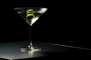 idealisk Martini cocktail mörk bakgrund med tömma Plats för text foto